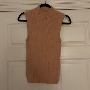 Macys x Becca Tilley Sleeveless Ribbed Knit Top in Tan